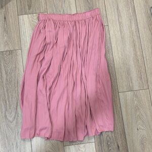 GAP Pink Bubble Midi Skirt Pleated Casual